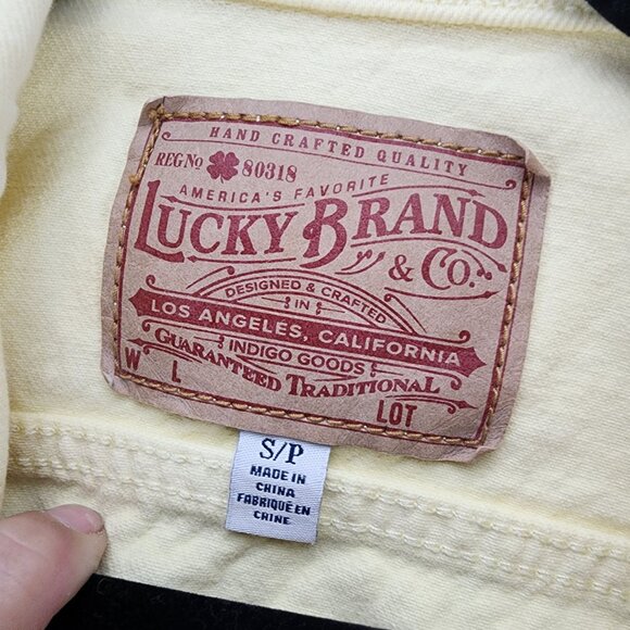 Lucky Brand Womens Small The Tomboy Trucker Yellow Long Sleeve Button Up *Read* - Picture 3 of 12